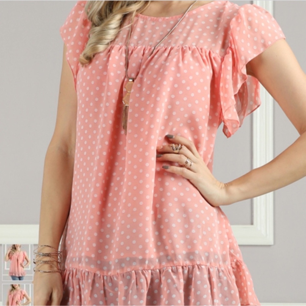 Suzanne Betro Blush White Polka Dot
Flutter Tunic
